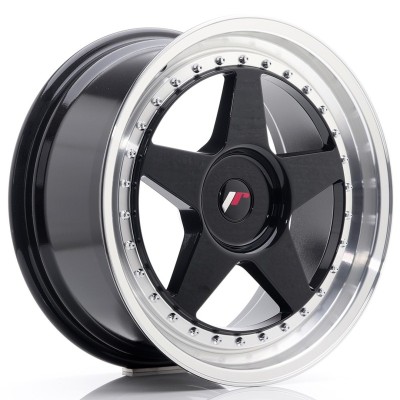 Cerchi Japan Racing JR6 18x8,5 ET35-40 BLANK Glossy Black w-Machined Lip