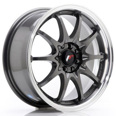 Cerchi in lega Japan Racing JR5 16x7 ET30 4x100-108 Gun Metal w- Machined Lip BLANK
