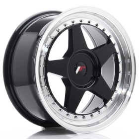 Cerchi in lega Japan Racing JR6 17x8 ET20-35 BLANK Glossy Black w-Machined Lip