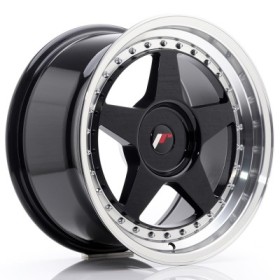 Cerchi in lega Japan Racing JR6 17x9 ET20-35 BLANK Glossy Black w-Machined Lip