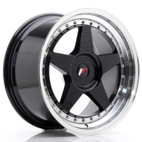 Cerchi in lega Japan Racing JR6 18x9,5 ET20-40 BLANK Glossy Black w-Machined Lip
