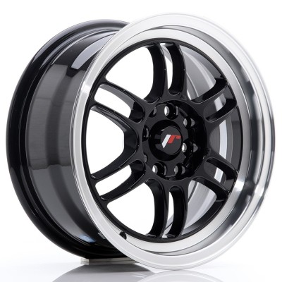 Cerchi in lega Japan Racing JR7 15x7 ET38 4x100-114 Gloss Black w- Machined Lip BLANK