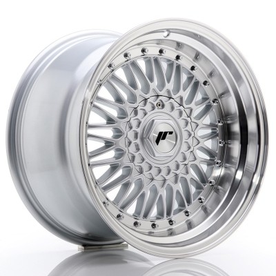 Cerchi in lega Japan Racing JR9 17x10 ET20 5x112-120 Silver w- Machined Lip+Silver Rivets BLANK