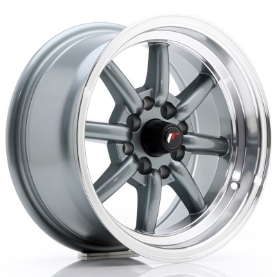 Cerchi in lega Japan Racing JR19 14x7 ET0 4x100-114 Gun Metal w- Machined Lip BLANK