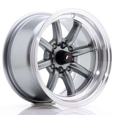 Cerchi in lega Japan Racing JR19 14x8 ET-13 4x100-114 Gun Metal w- Machined Lip BLANK