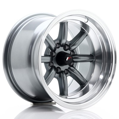 Cerchi in lega Japan Racing JR19 14x9 ET-25 4x100-114 Gun Metal w- Machined Lip BLANK