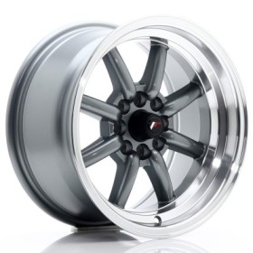 Cerchi in lega Japan Racing JR19 15x8 ET0 4x100-114 Gun Metal w- Machined Lip BLANK