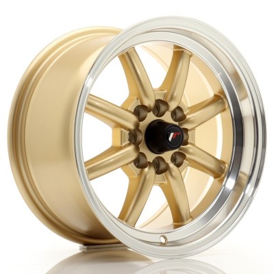 Cerchi in lega Japan Racing JR19 15x8 ET20 4x100-114 Gold w- Machined Lip BLANK