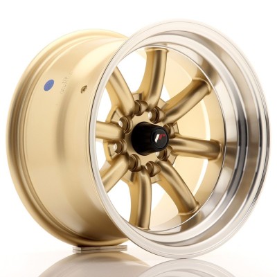 Cerchi in lega Japan Racing JR19 15x9 ET-13 4x100-114 Gold w- Machined Lip BLANK