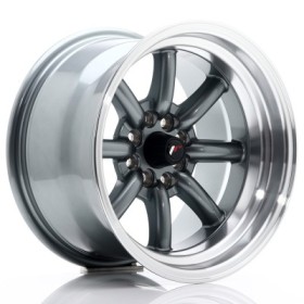 Cerchi in lega Japan Racing JR19 15x9 ET-13 4x100-114 Gun Metal w- Machined Lip BLANK
