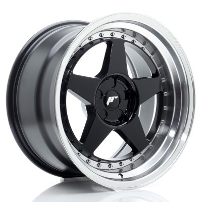 Cerchi Japan Racing JR6 18x10,5 ET0-25 5H BLANK Gloss Black w-Machined Lip