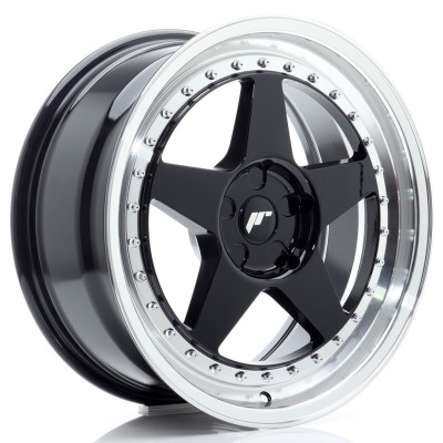 Cerchi in lega Japan Racing JR6 18x8,5 ET20-40 5H BLANK Gloss Black w-Machined Lip