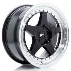 Cerchi Japan Racing JR6 17x8 ET20-35 5H BLANK Gloss Black w-Machined Lip