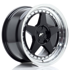 Cerchi Japan Racing JR6 17x9 ET20-35 5H BLANK Gloss Black w-Machined Lip